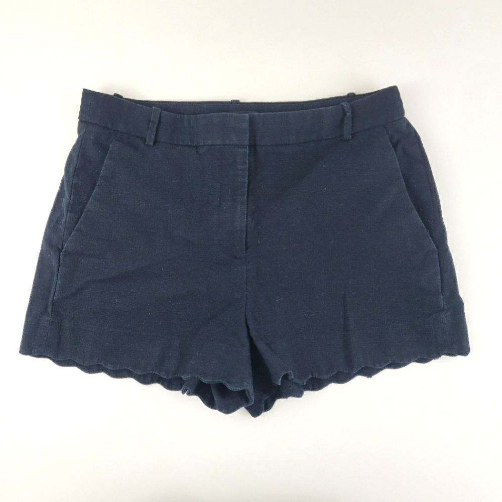 J CREW "Fiesta" scallop hem cotton shorts